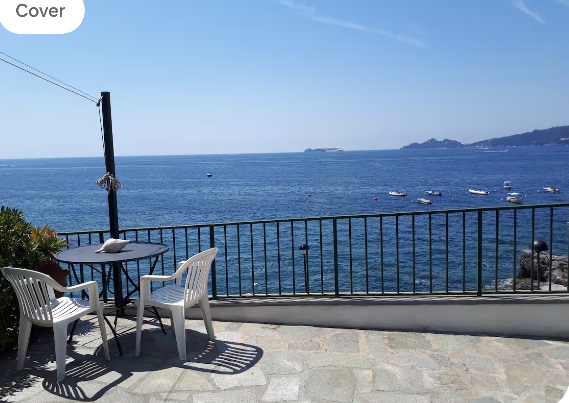 Sea-view terrace of Villa Maria Luisa overlooking the Ligurian sea